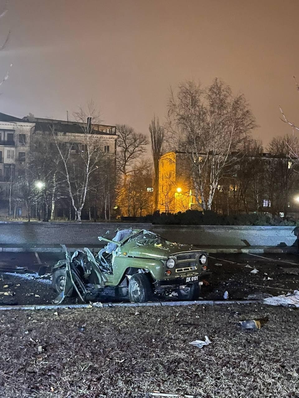 Взрыв автомобиля начальника народной милиции ДНР Дениса Синенкова