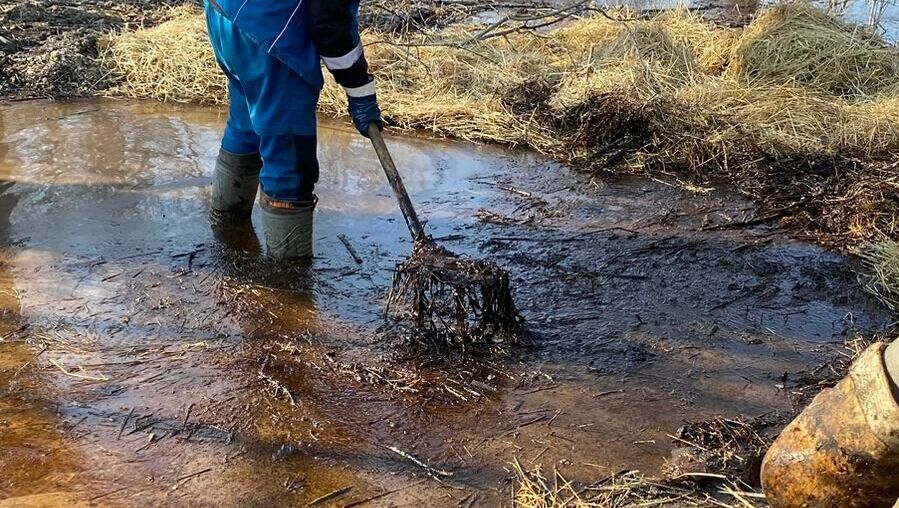 Экологи рассказали о разливе нефтепродуктов в реку под Альметьевском